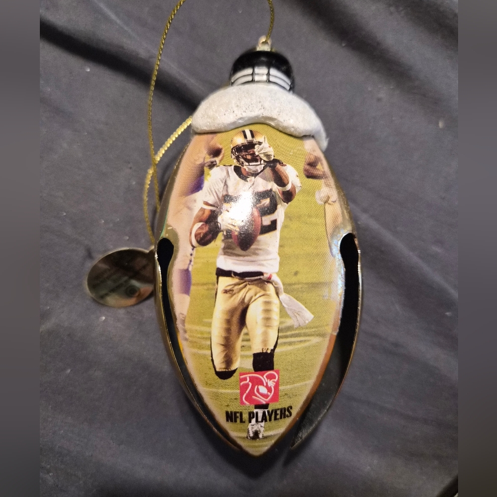 Tracey Porter NFL Saints Superbowl Touchdown Christmas Bell Ornament By Bradford